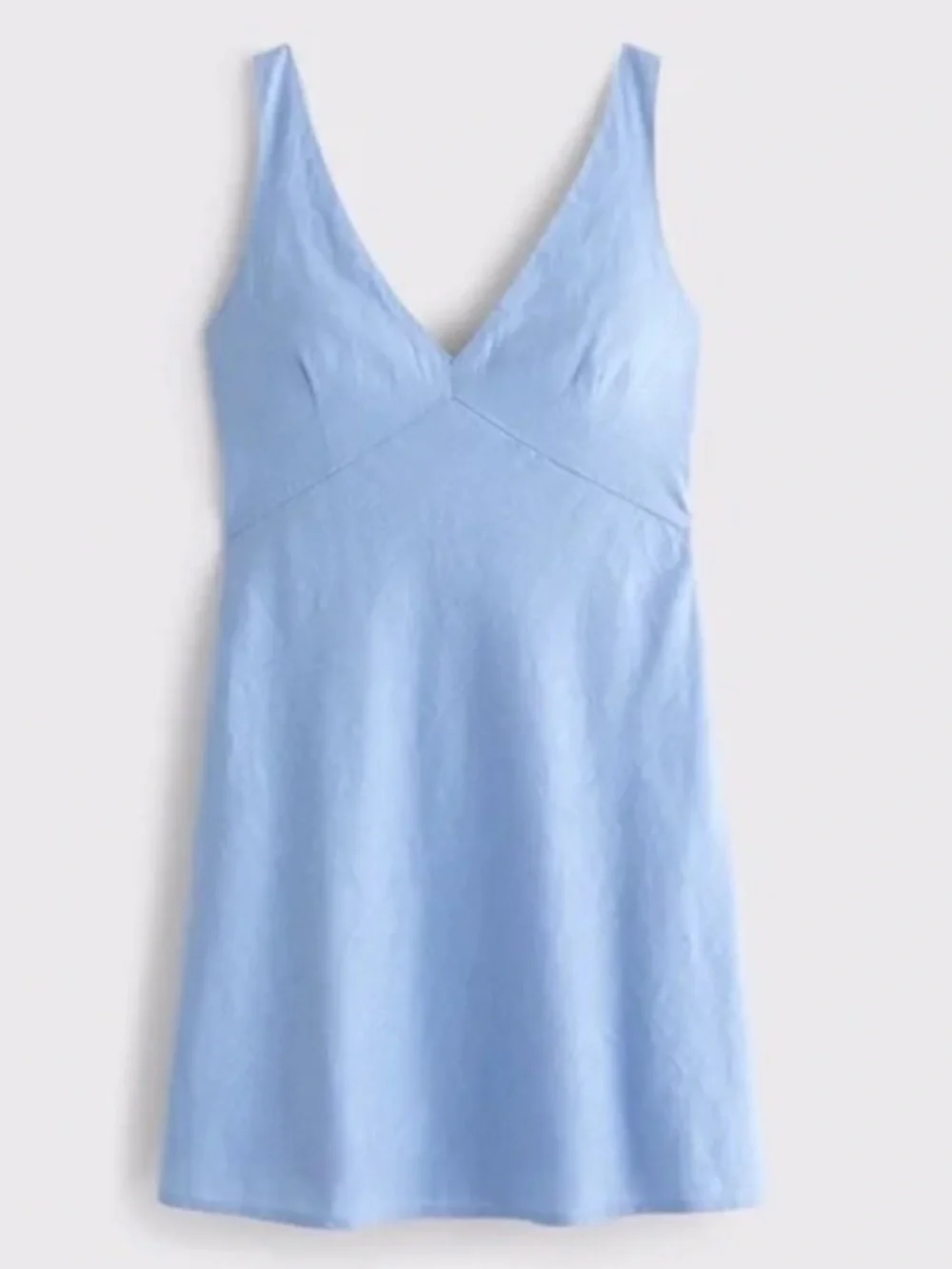 Abercrombie & Fitch Powder Blue Linen Mini Dress S - Picture 2 of 5